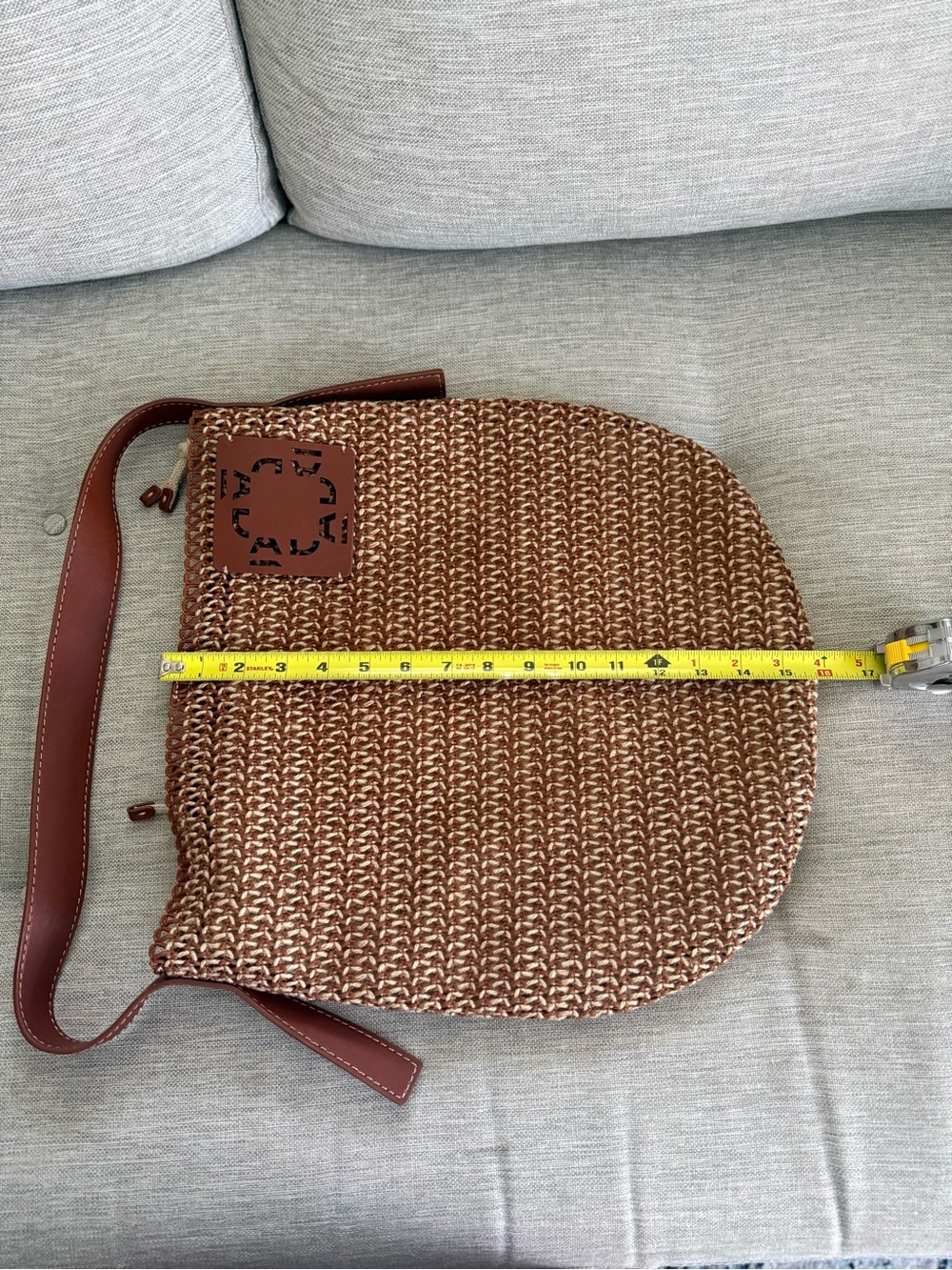 Adolfo Dominguez Woven Shoulder Bag in Tan and Brown - Picture 3 of 8